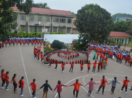 Tiết mục nhảy hiện đại - các em học sinh trường THCS Tân Binh